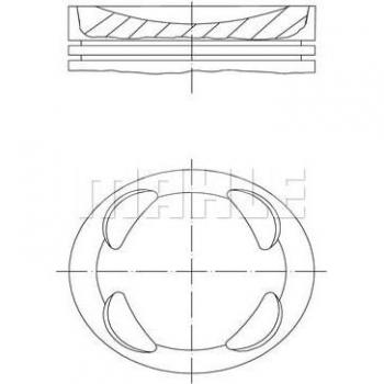 Pistón MAHLE 081 PI 00104 000 - Piston de alta calidad, diseñado para motores de vehículos, fabricado por MAHLE con especificaciones precisas para un ajuste perfecto y rendimiento óptimo
