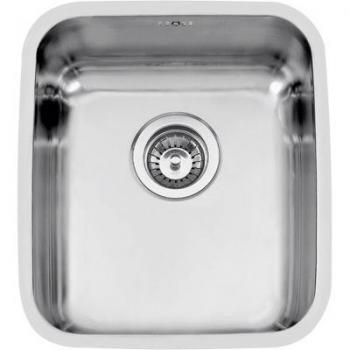 Fregadero de acero inoxidable Rodi Brasilia 380x440 mm, pulido, con válvula y sifón incluidos