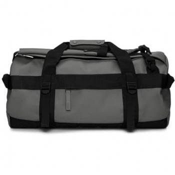 Rains Texel Duffel Bag Small - Grey, Tubular Shape, Large Zip Opening, Wraparound Straps, Unisex, One Size, 2 Year Warranty