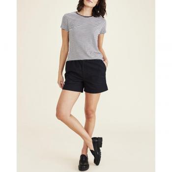 Pantalones Cortos Dockers para Mujer con Cintura Elástica, Color Negro, Estilo Casual