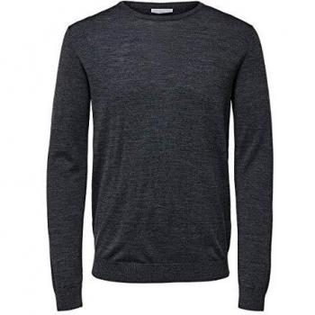 SELECTED HOMME Slhtower New Merino Crew Neck B Noos suéter, Gris