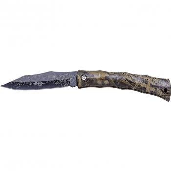 Navaja JKR0626 - Navaja sin bloqueo con Hoja de 8 cm de Acero Inox Pavonada y Mango Decorado ABS de 9,5 cm