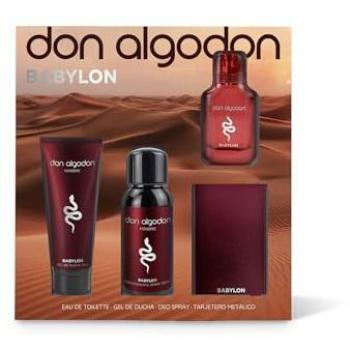 Set Regalo Don Algodón Babylon: Eau de Toilette 30 ml, Gel de Ducha 75 ml, Desodorante 100 ml y Tarjetero Metálico