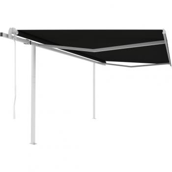 Toldo Retráctil Automático con Postes 4x3,5 m Antracita
