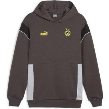 Sudadera de fútbol Puma Borussia Dortmund gris hombre con capucha, diseño Ftblarchive