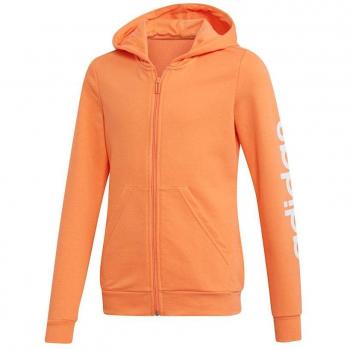 adidas Essentials Linear Full-Zip Hoodie Girls Orange