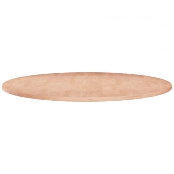 Mesa Redonda de Madera de Roble Macizo Sin Tratar Ø 80 x 1,5 cm Marrón