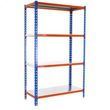 Estantería Metalica SIMONCLICK SUPERPLUS 4 Baldas 1500x1100x400 mm, Carga 200 kg, Color Azul/Naranja/Galva