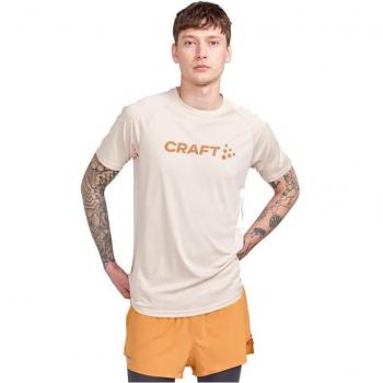 Camiseta de Running para Hombre Craft Core Essence Logo Tee Manga Corta Color ECRU