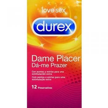 Durex Preservativos Dame Placer con Puntos y Estrías - Total 12 Condones