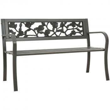 125 cm Steel Gray Garden Bench