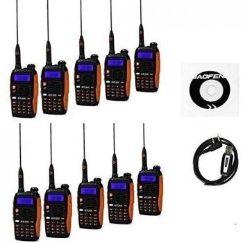 10 x Baofeng GT-3 TP Mark III 8 W 2 m/70 cm UHF/VHF Dual band radio Walkie Talkie de mano + 1 x USB cable de programación