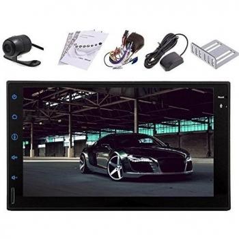Pupug 4-core CPU 7 Android 4.4 Radio de coche universal En Dash HD de pantalla tš¢ctil NO-DVD Doble Din GPS Stereo Radio AM / FM SD / USB / BT / Wifi / apoyar micrš®fono externo Con Free Cš¢mara de reserva como regalo