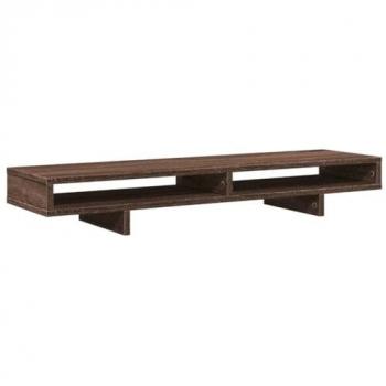 Soporte de pantalla madera ingeniería marrón roble 100x27x15 cm