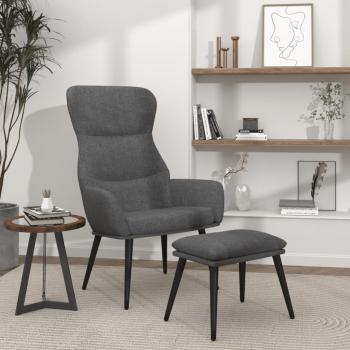 Sillón de relax con reposapiés en tela gris claro