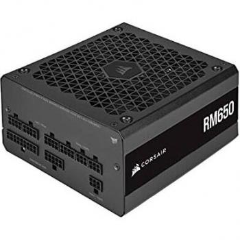 Corsair RM650 2021, RM Series, 650 Watts 80 Plus Gold Fuente de Alimentación ATX Totalmente Modular, Conectores Dobles EPS12V, Poco Ruido, Modo de Zero RPM, Condensadores de 105 °C, Negro
