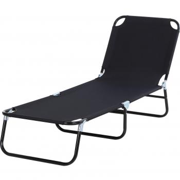 Tumbona Outsunny Plegable Reclinable con Ángulo Ajustable de 5 Posiciones