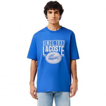 Camiseta Lacoste Azul Loose Fit para Hombre - Estilo Casual y Cómodo