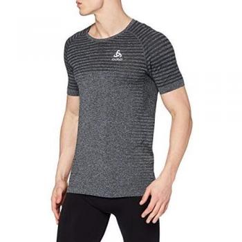 Odlo T-Shirt S/S Crew Neck Seamless Element Camiseta, Hombre, Grey Melange, M