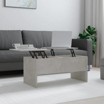 Mesa de centro de madera multicapa gris hormigón 102x50,5x46,5 cm