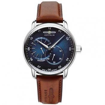 Zeppelin Men's Watch Automatic New Captain's Line Brown/Blue 8662-3