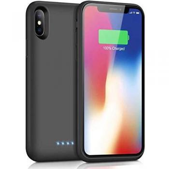 SWEYE Funda Batería para iPhone X/Xs/10 6500mAh Funda Cargador Portátil [Versión Mejorada] Carcasa Batería para iPhone X/Xs/10 Carcasa Batería Recargable Power Bank Case con Diseño Ligero [5.8]