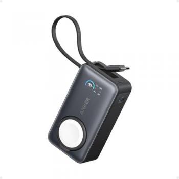 Powerbank Anker MagGo 10.000 mAh 35W para Apple Watch y iPhone, Carga Inalámbrica, Negro