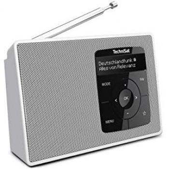 Radio Digital Portátil TechniSat DIGITRADIO 2 DAB+/FM con Bluetooth, Función Despertador, Pantalla OLED y Altavoz de 1 W RMS - Blanco
