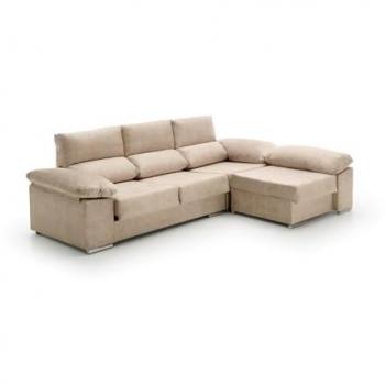 Sofá Chaise Longue Reversible Alta Gama Anna Beige 260x150x102