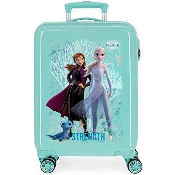 Disney Frozen Find Your Strenght Maleta de Cabina Azul 38x55x20 cms Rígida ABS Cierre combinación 34L 2,6Kgs 4 Ruedas Dobles Equipaje de Mano