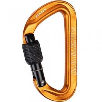 Mosquetón Mammut Sender Screwgate amarillo con rosca, tipo de mosquetón para escalada y actividades al aire libre