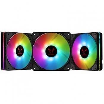Ventilador RIOTORO Cross-X LED Transparente 120 mm, Color Blanco, Rendimiento de Flujo de Aire sin Igual Tormenta Tranquila RGB Fan Kit