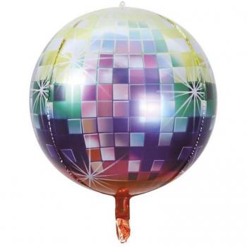 Globo Foil de Bola de Disco multicolor de 55 cm
