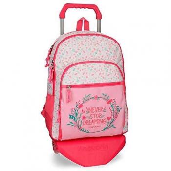 Movom Never Stop Mochila Doble Compartimento con Carro Rosa 33x44x13,5 cms Poliéster 19.6L