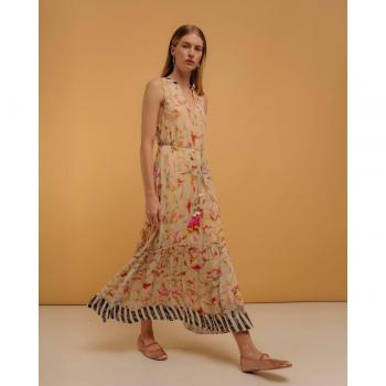 Niza - Vestido largo sin mangas y estampado floral