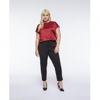 Pantalón pitillo de mujer de crepé elástico liso