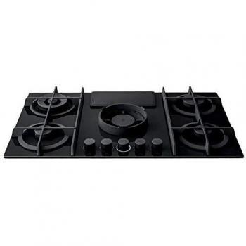 Elica; Placa de gas con extractor integrado NIKOLATESLA FLAME BL/A/88; Couleur : vidrio negro
