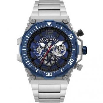 GUESS Men Analog Quartz Watch with Stainless Steel Strap GW0324G1