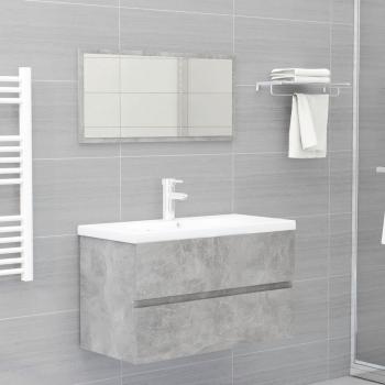 Set de muebles de baño 2 piezas de madera contrachapada gris hormigón