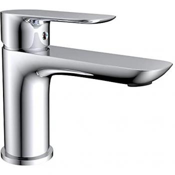 Grifo Monomando de Lavabo CASSIO GME - Grifería de Latón Cromado con Aireador Neoperl y Cartucho Cerámico 35 mm
