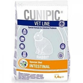 Cunipic VETLINE Comida Conejo INTESTINAL 1,4KG, Negro, 1.4 kg