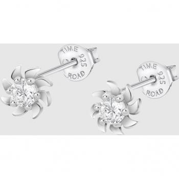 Pendientes Flor Time Road WS03366 Plata