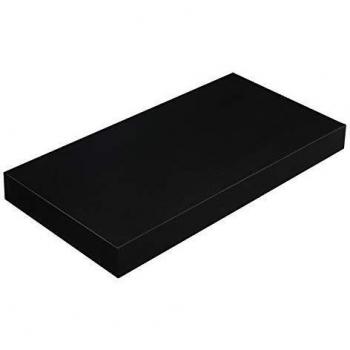 VASAGLE Estante Flotante, Estante de Pared para Libros, Fotos, Decoraciones, 40 x 20 x 3,8 cm, MDF, para salón, Cocina, Pasillo, Dormitorio, baño, Negro LWS24BK