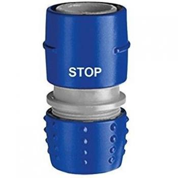 Tatay Conector Rápido STOP Top Line para Mangueras de 1/2 pulgadas 12.5mm 5/8 pulgadas 15mm, Conector a Racor Universal, Fácil Instalación, Protección Solar, Azul