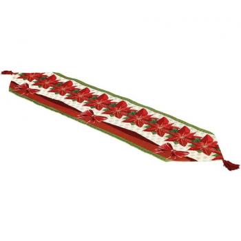 Mantel Decorativo Navideño Poinsettia 33x137 cm