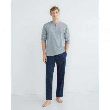 Pantalón largo de pijama de hombre Dustin en tejido cálido