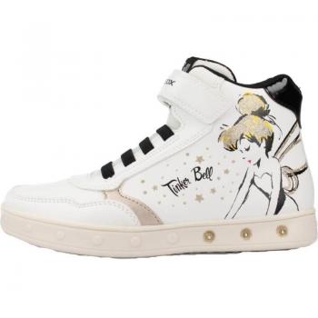 Botines Geox J368WF - Blanco - Encanto y Comodidad, Botines de Niña GEOX J368WF J SKYLIN WHITE-BLACK
