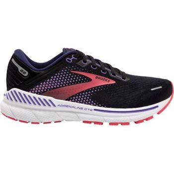 Brooks Women's Adrenaline GTS 22 Running Shoes Black/Purple/Coral Size UK 4