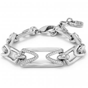 Brave Silver Topaz Bracelet - Sterling Silver Plated with Medium Link and Small Links