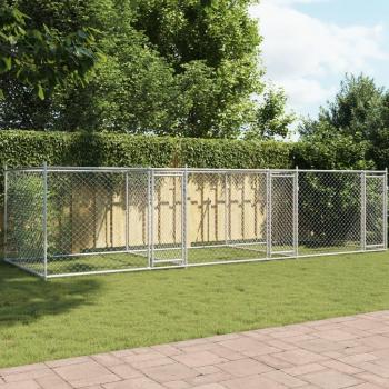 vidaXL Dog Cage with Doors Grey 6x2x1.5 m Galvanised Steel